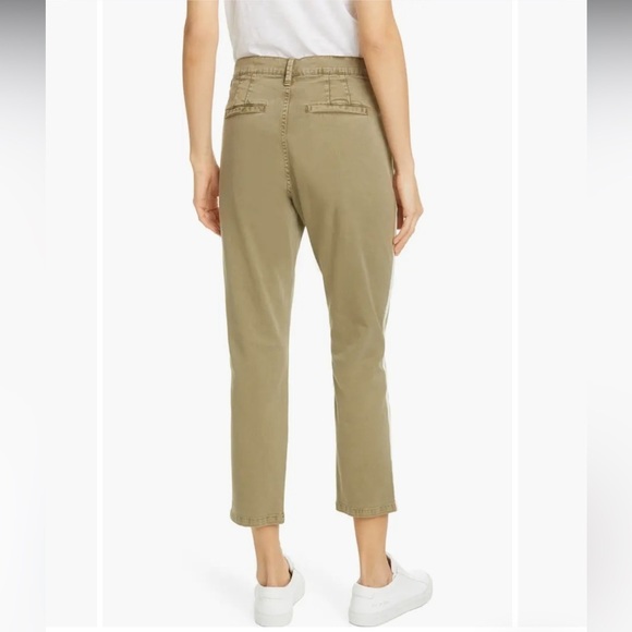 FRAME Le Beau Duo Tape Chino Pants Army Green Washed Old White Women’s 27 - Picture 3 of 11